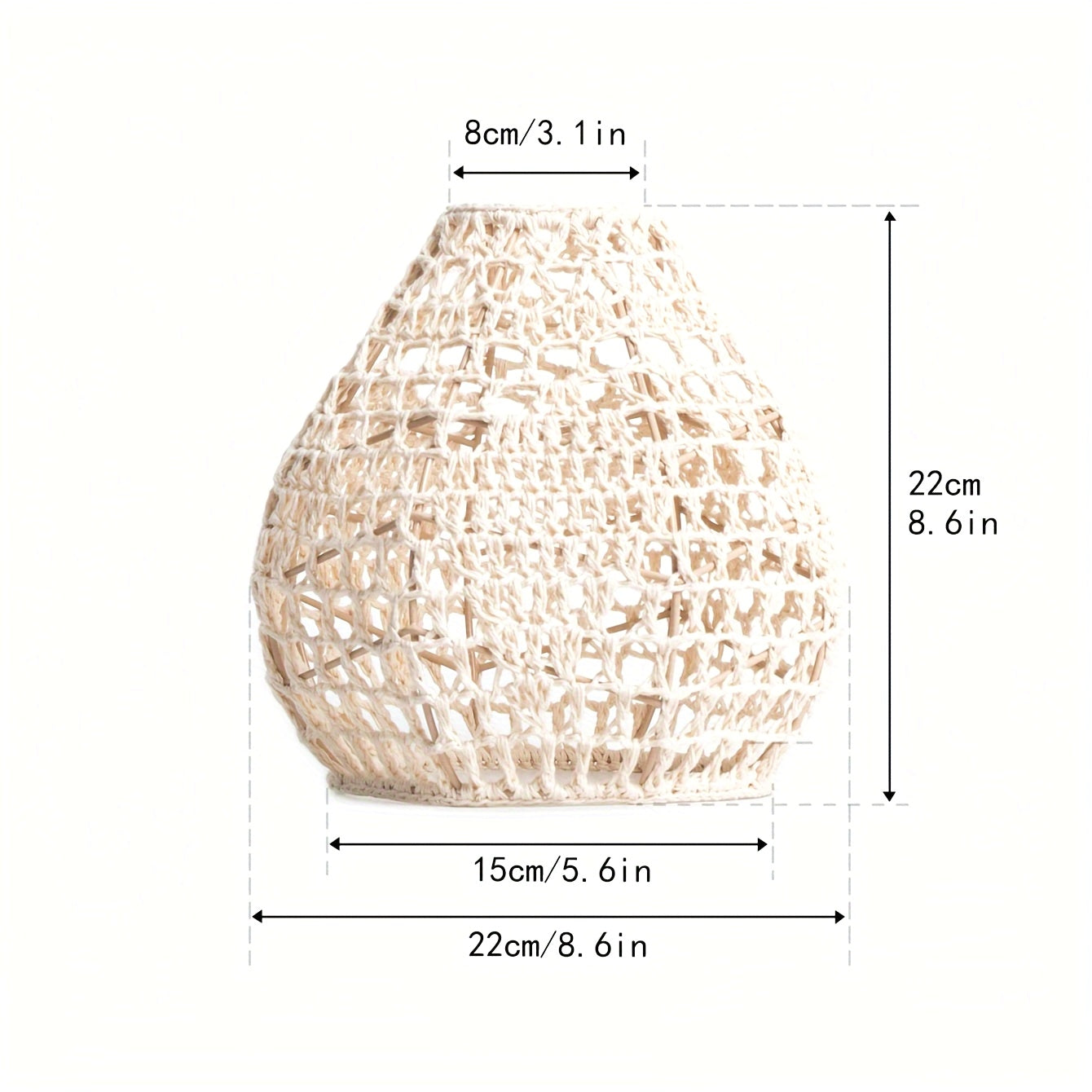 Bohemian Style Woven Pendant Lamp Shade Handwoven Indoor Decorative Lighting Living Room Homestay Hotel Bar Counter Creative Decorative Lighting