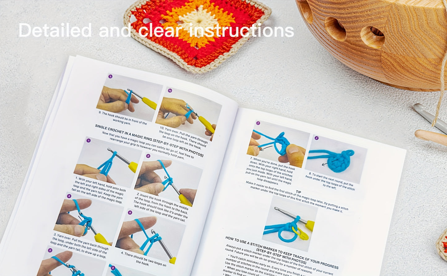 Vioiv Yellow Clothes Doll Crochet Kit for Beginners - Amigurumi Adult Crochet Handmade DIY - Animal Crochet Kit for Beginners - Contains everything you need for crocheting - Contains paper English basic stitch tutorial instructions - Contains detailed tea