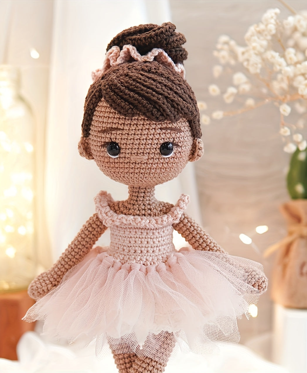 2Set of Materials for Dancing Bun Hairstyles for Girls,Beginners can easily get started | Includes full set of tools(Crochet+Wool+Accessories)| Birthday Gift for Best Friend/Valentine's Day Commemoration/Christmas Party Decorations | Bilingual Illustrated