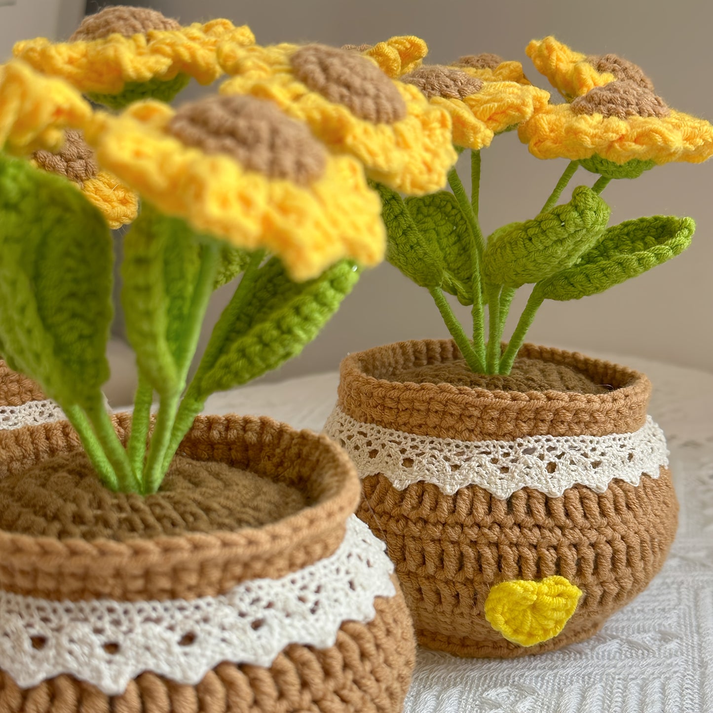 Handmade Sunflower Bouquet - Perfect for Wedding、Teacher Appreciation、Graduation Ceremony、Mother's Day and Valentine's Day Gifts - Charming Home and Room Decor,Freestanding Fabric Flower Arrangement,No Electricity Required,No Feather,Christmas、Thanksgivin