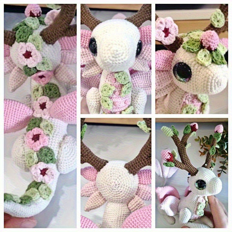 LMH Beginner and Intermediate Crochet Kit - Contains yarn、Hook and Step-by-Step Video Tutorial - 1Plum Blossom White Dragon Crochet Hook Set
