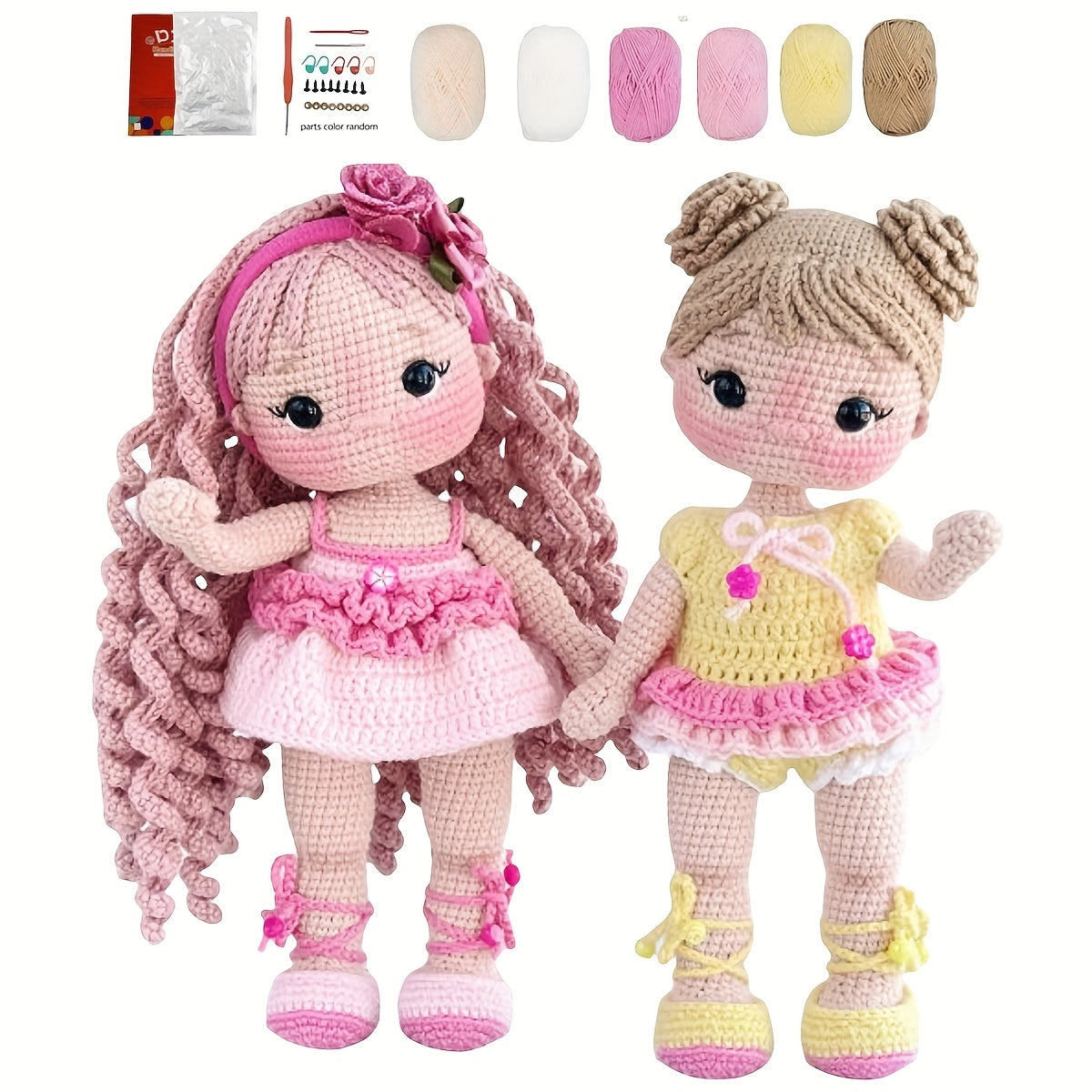 DIY Crochet Kit,Lola Pattern Design,Attached is an English manual for starting use