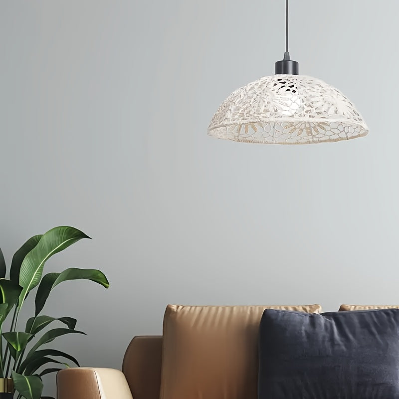 Bohemian Style Handwoven Rope Pendant Lampshade,Suitable for Bedroom、B & B、Hotel、Creative Lighting and Decoration