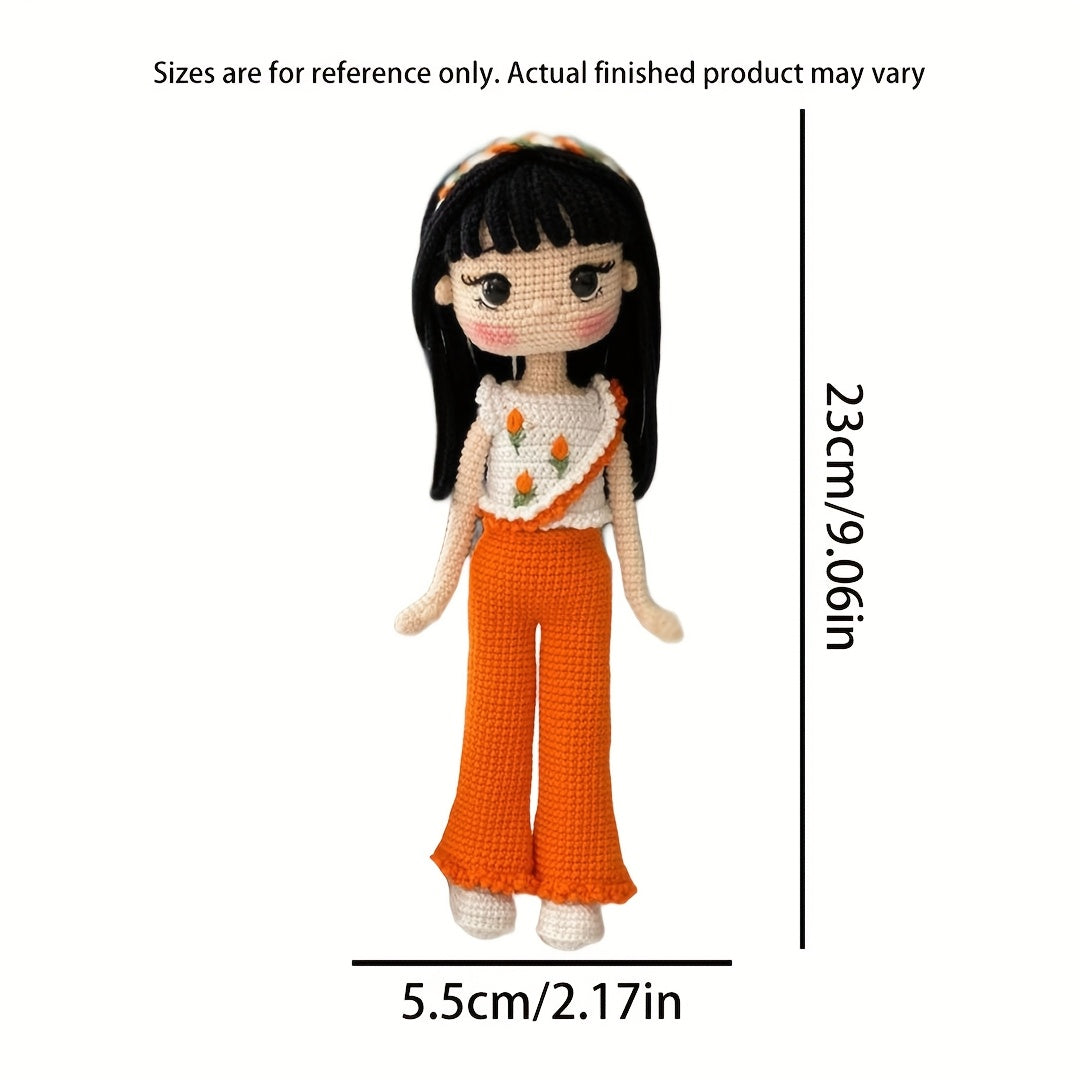 1Pieces/Set,Amigurumi Adult Crochet Handcraft DIY,Sweet Style Long Hair Goddess,Suitable for experienced crochet enthusiasts,Includes everything needed for crochet,Paper English Basic Knitting Tutorial Manual,Exquisite gift packaging bags,Healing Series C