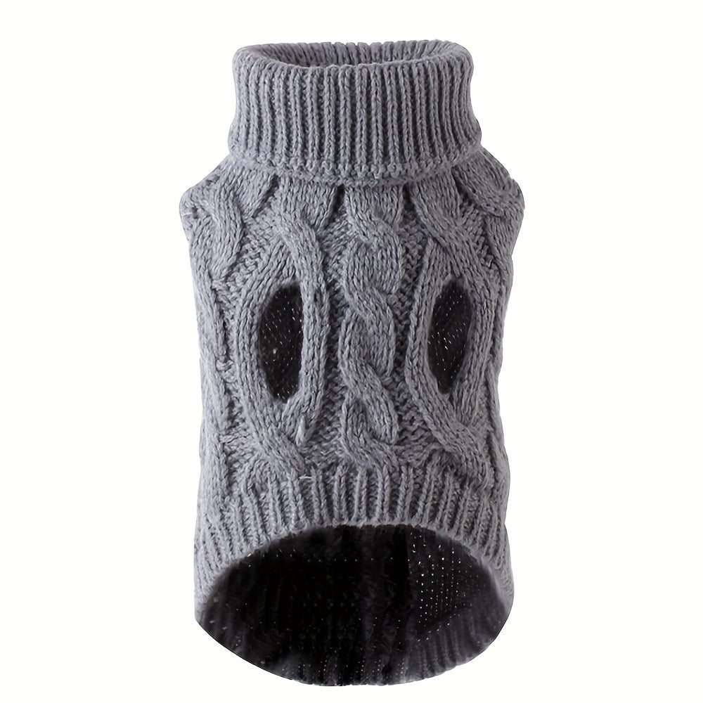 1Comfortable Knitted Cat and Dog Sweater - Soft Acrylic Pullover for Small to Medium Pets,Winter and Autumn Thermal,Yes7Available Colors,Machine Washable