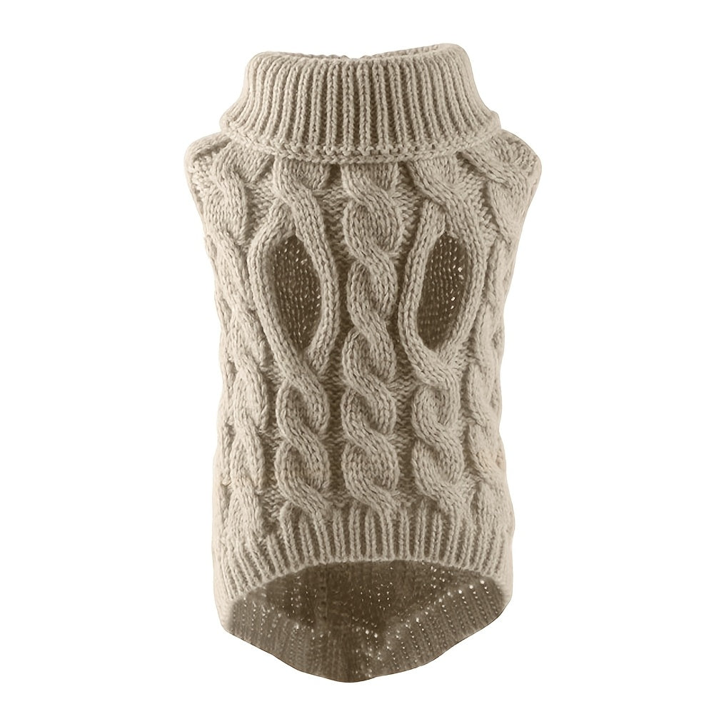 1Comfortable Knitted Cat and Dog Sweater - Soft Acrylic Pullover for Small to Medium Pets,Winter and Autumn Thermal,Yes7Available Colors,Machine Washable