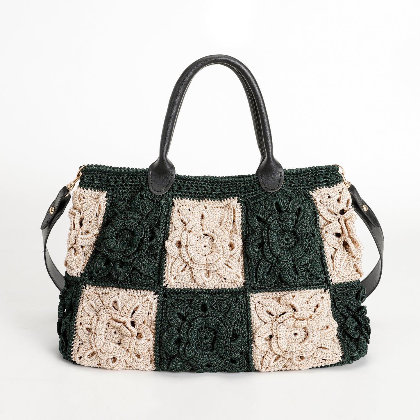 19Peony Flower Handmade Crochet Bag