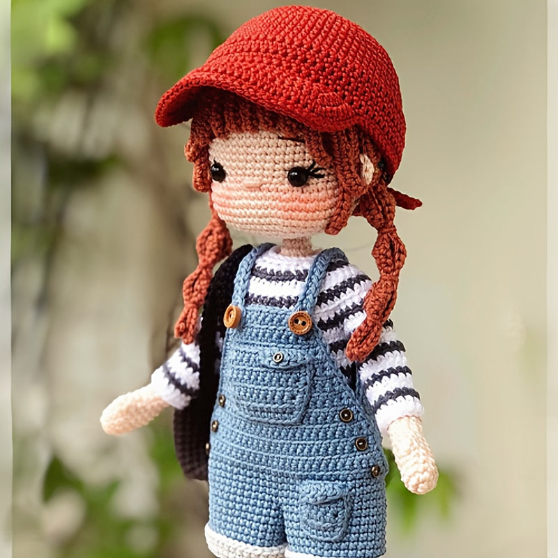 1-Set Princess Crochet Kit for Beginners, Adult Crochet Set with Step-by-Step Text Tutorial, Backpack Girl DIY Crocheting Kit, Cute and Interesting Home Decor Ornament, Perfect Gift for Birthday, Valentine'S Day, and Holidays