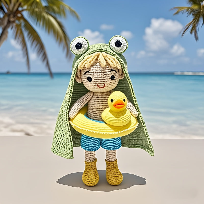 1pc Frog and Duck Crochet Pattern Set - DIY Material,Suitable for Adult Beginners,Handmade cloth Amigulimi,With step-by-step instructions,Perfect birthday and Valentine's Day gift,Suitable for use in all seasons,Unfinished product,DIY Handmade Suit | Opti