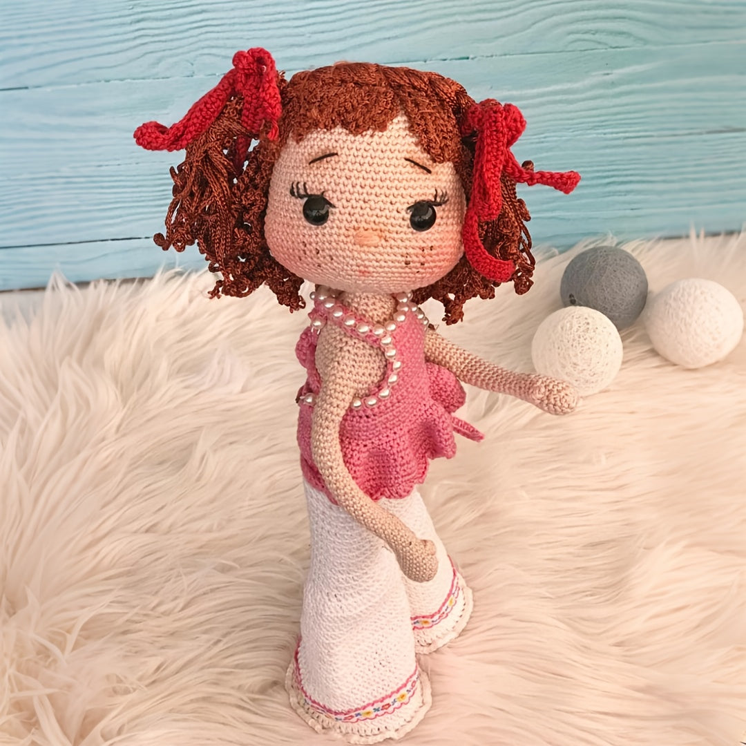 Straw Hat Girl Crochet Kit,Crochet Kit for Adults, girl DIY Woven Kit,Cute and Fun Home Decor Ornaments,Suitable for birthday Valentine's Day holiday gifts,It's a gift for family members,Partner,The best product from my friend-Non-Finished Product