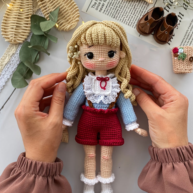 1 Set Princess Beginner Crochet Kit, Adult Crochet Set with Step-by-Step Text Tutorial, Rabbit and Girl DIY Adult Crafts, Birthday Holiday Gift, Cute and Interesting Modern Home Decoration Ornament