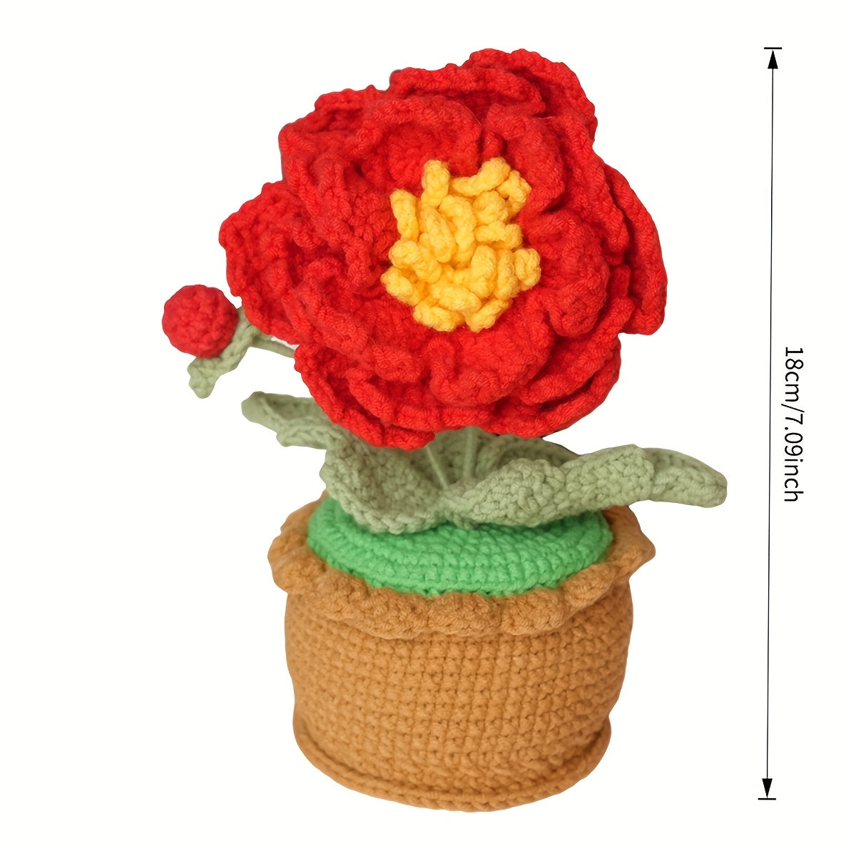 1Handwoven Peony Potted Plant,Cozy Home Decor,Wedding Favor Gifts,Suitable for Office、Living Room、Bedroom - Gift for Wife、Mother、A thoughtful gift for my girlfriend(Birthday、Christmas、Thanksgiving Day、Valentine's Day)