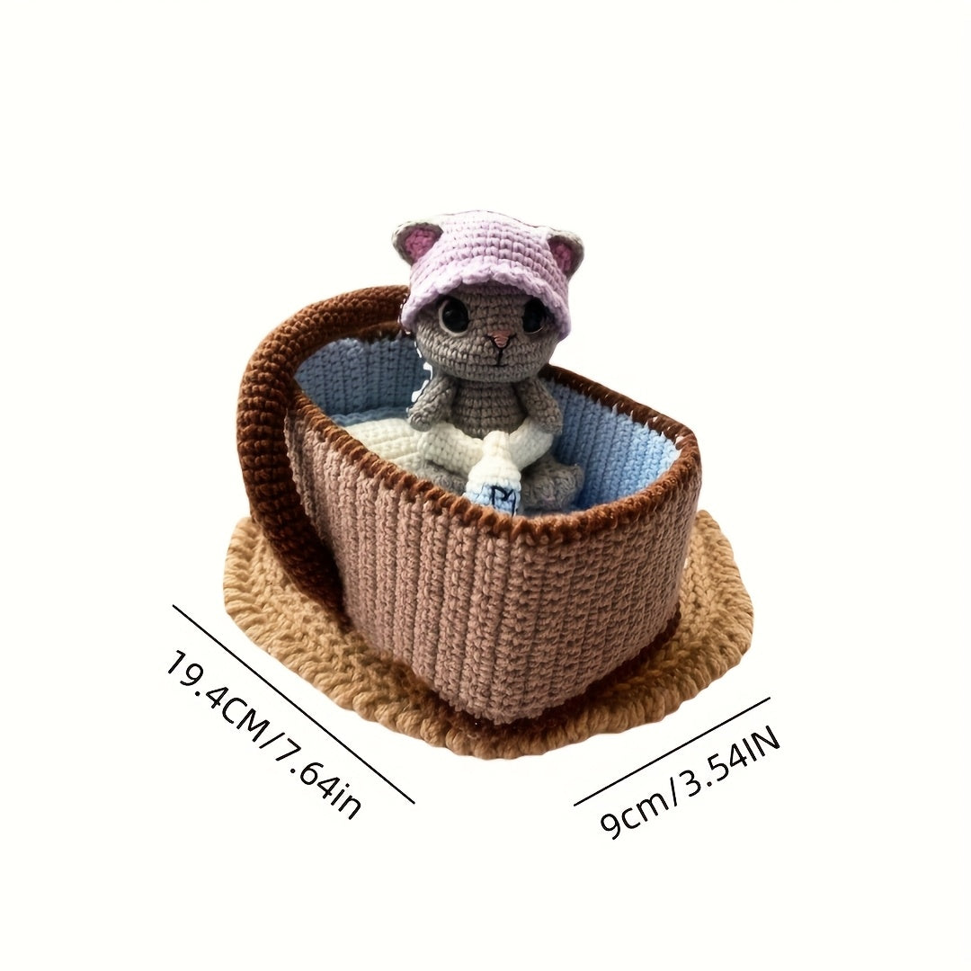 1Beginner Animal Crochet Kit - Handmade Crochet Doll,Comes with woven blanket and hat,Perfect for spring home decor,Wedding,Christmas,Valentine's Day,Thanksgiving Day,Mother's Day,Birthday,Holiday Party Favors,Including step-by-step PDF Tutorial,Seasonal