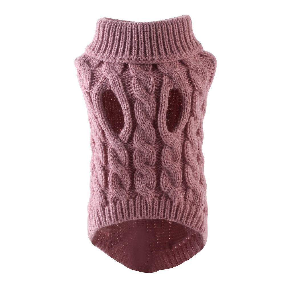 1Comfortable Knitted Cat and Dog Sweater - Soft Acrylic Pullover for Small to Medium Pets,Winter and Autumn Thermal,Yes7Available Colors,Machine Washable