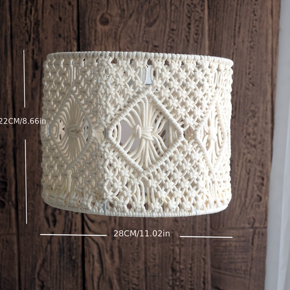 Bohemian Style Macrame Hand Woven Lampshade Home Decorative Handmade Lamp Shade