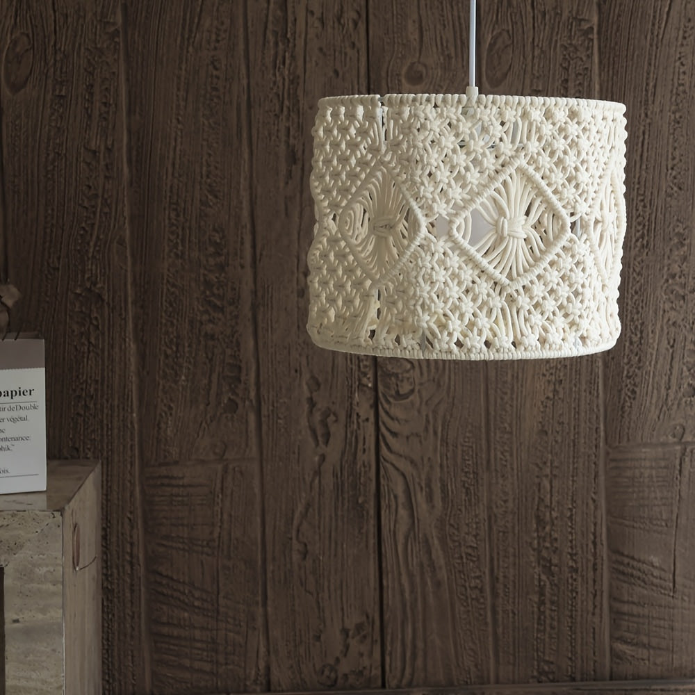 Bohemian Style Macrame Hand Woven Lampshade Home Decorative Handmade Lamp Shade