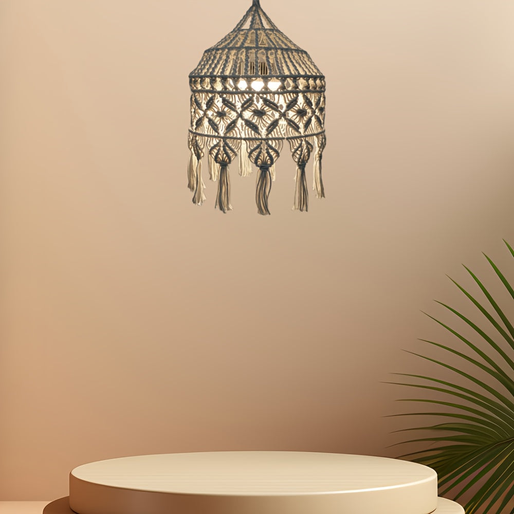 4Exquisite Handwoven Decorative Lampshade Lights Up Your Home Life Bohemian Style Handmade Tapestry(No Power Supply)