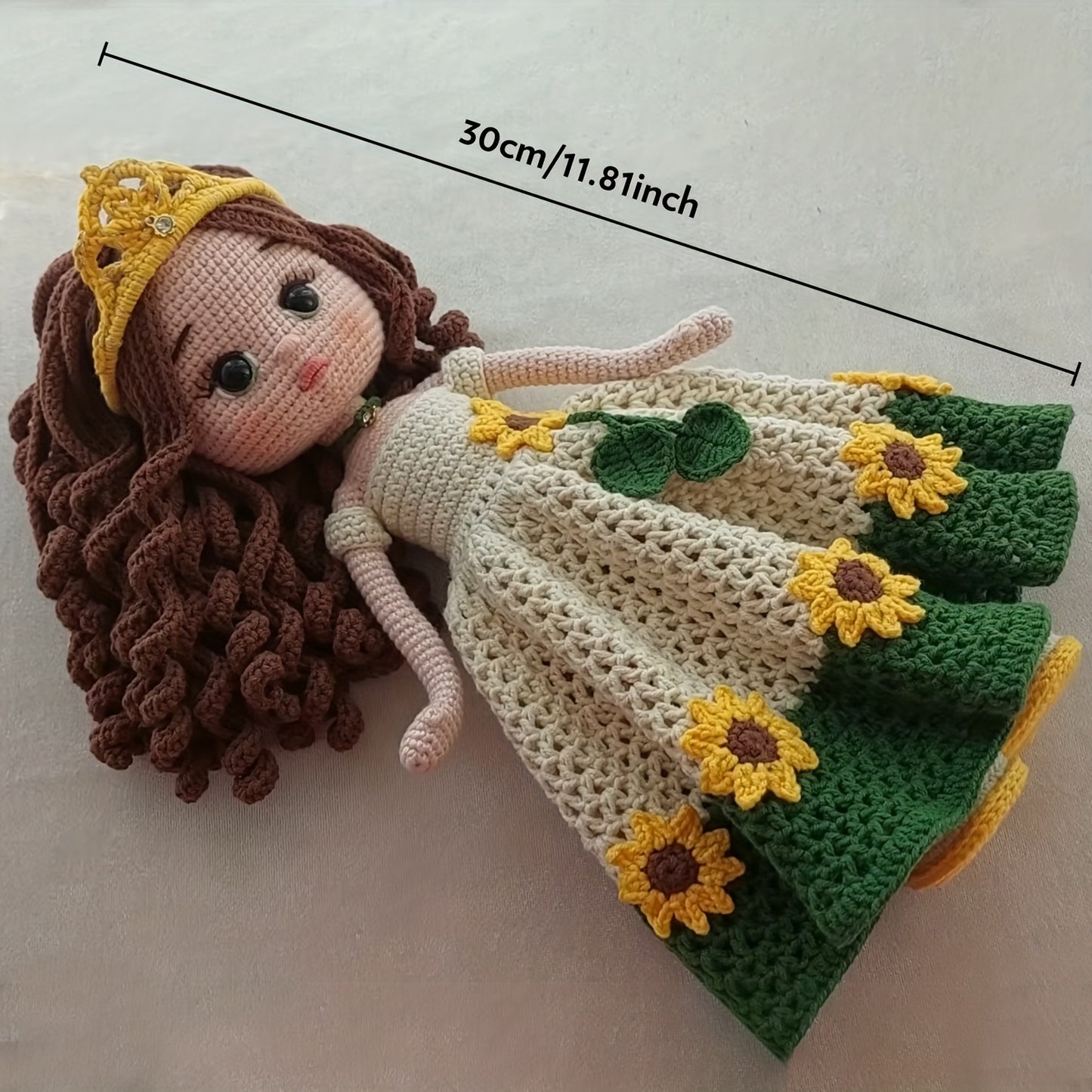 1pc Floral Long Dress Princess Crochet Handcraft Kit - Beginner Amigrumi Crochet Hook Set - Adult Handicrafts DIY Animal Crochet Set - Comes with a full instructional video - Handcraft Enthusiast Must-Have Crochet Kit - Crochet Kit for Adults Includes Bas