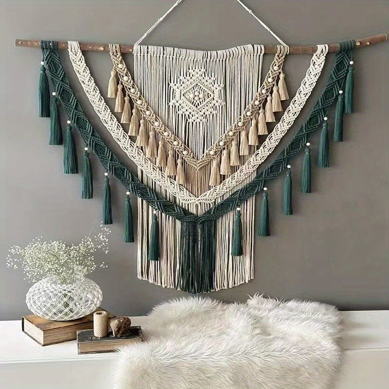 Beautiful Ethnic Exotic Handwoven Tapestry,For TV background and bedroom decoration——Embrace Nordic Soft Style in Your Space