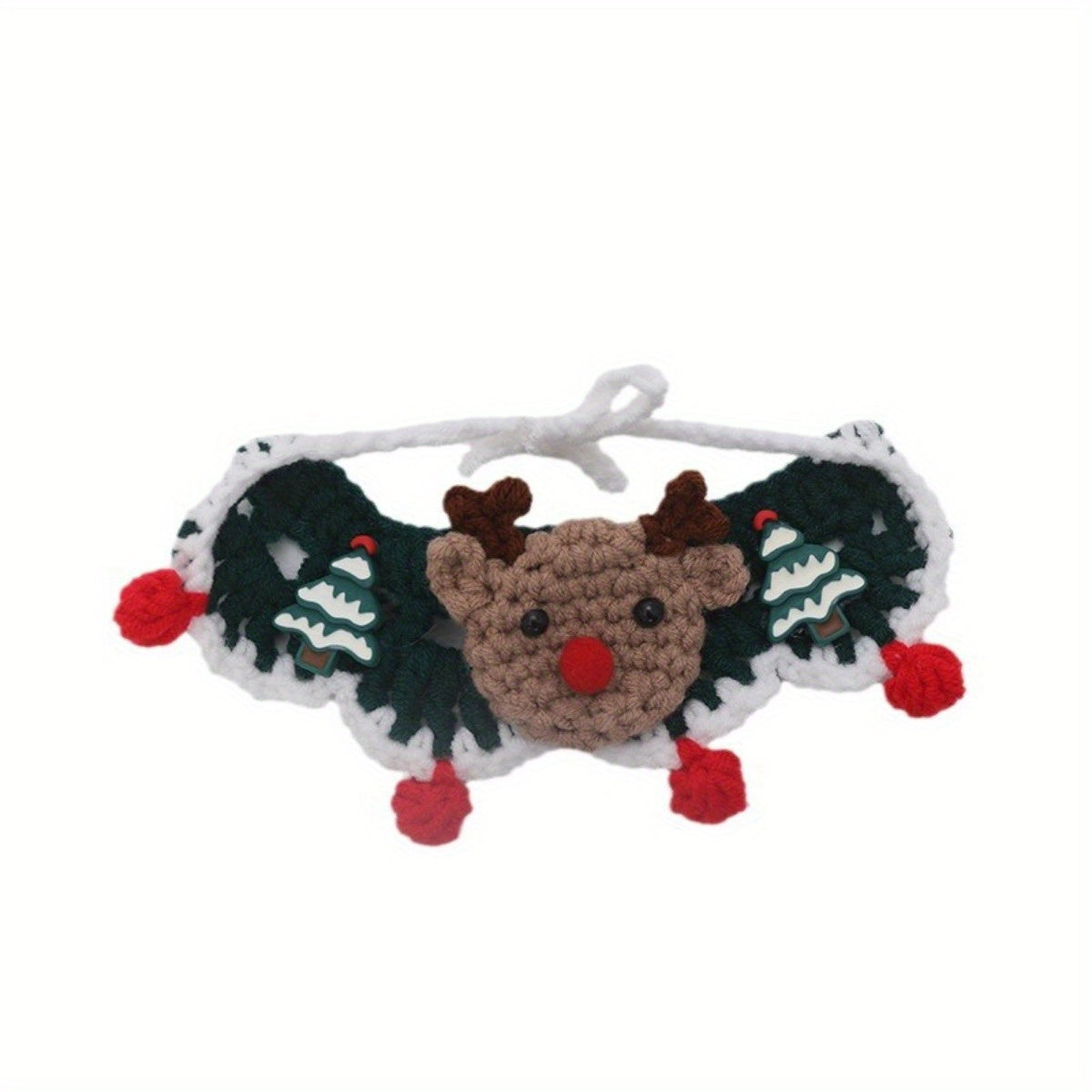 Christmas Cat Scarf,Knitted Pet Collar,Holiday Cat Hat,Medium-sized dog,Cotton Fabric,Seasonal Winter Pet Accessories,With Rope Closure System