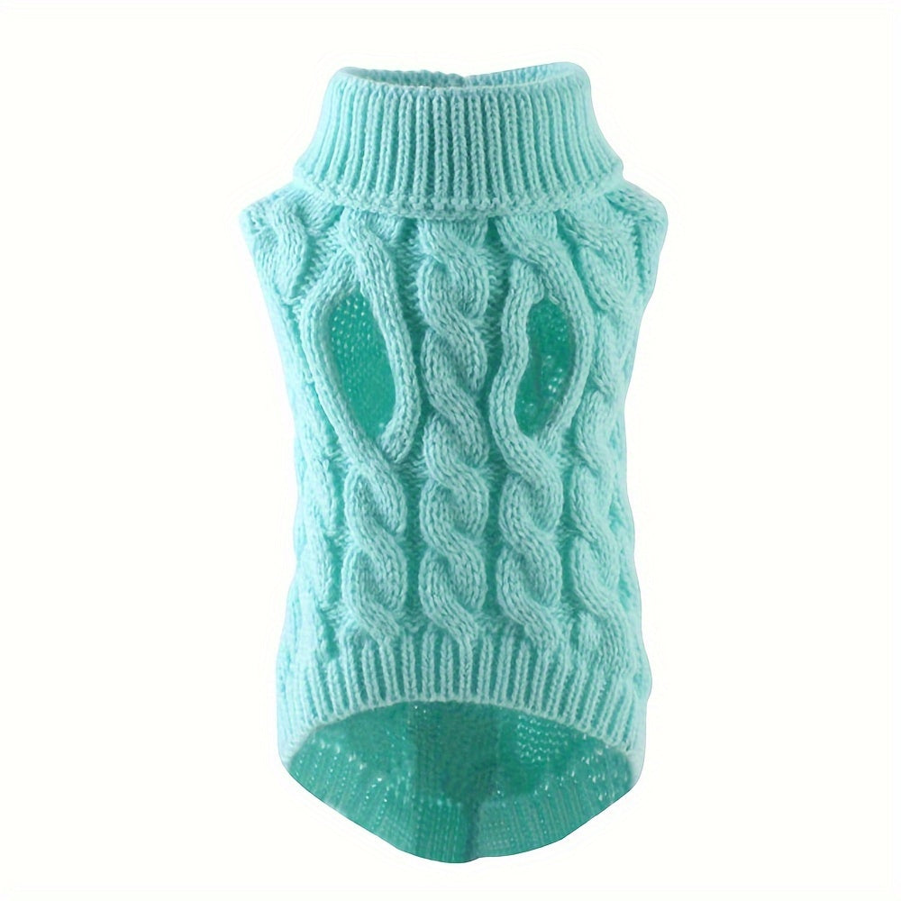1Comfortable Knitted Cat and Dog Sweater - Soft Acrylic Pullover for Small to Medium Pets,Winter and Autumn Thermal,Yes7Available Colors,Machine Washable