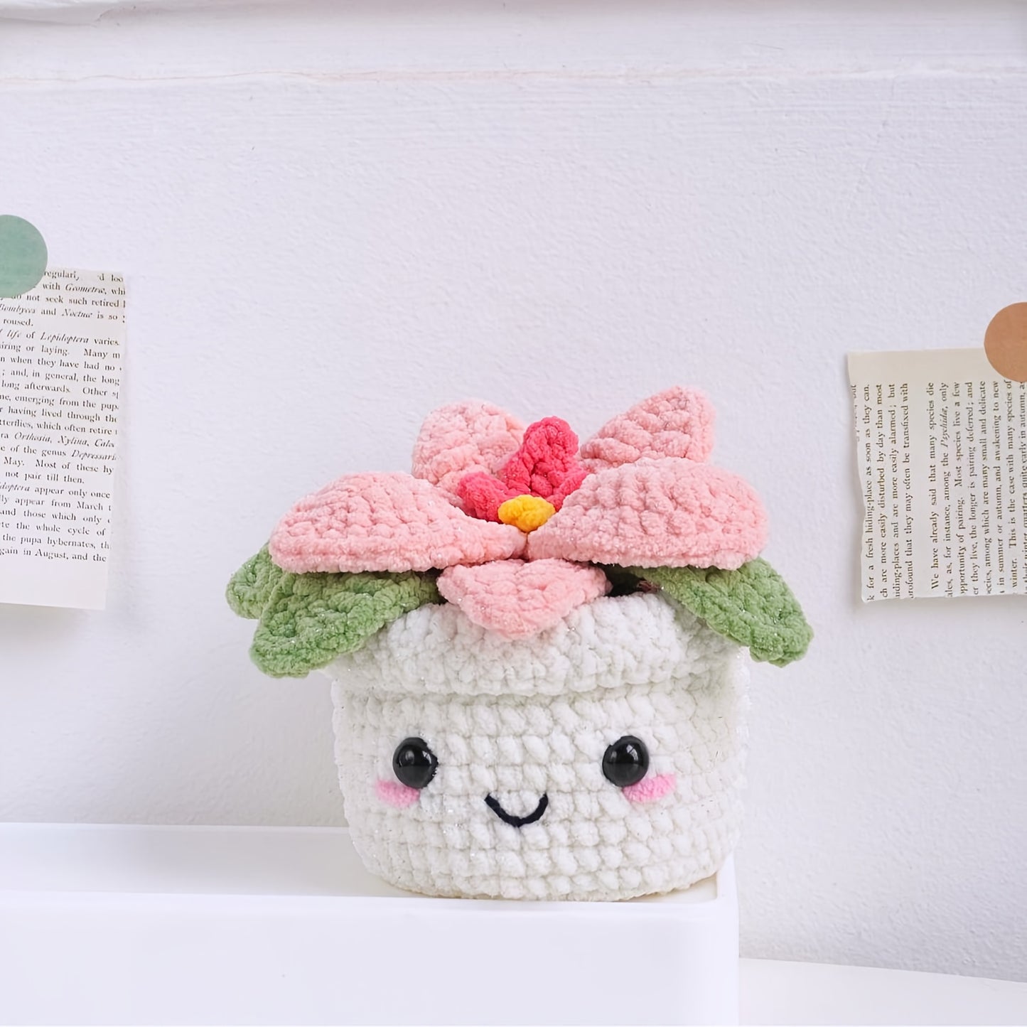1Crochet Kit for Beginners with Potted Plants,Crochet Kit for Adults,With Step-by-Step Textual Tutorial,Floral Sunflower DIY Adult Crafts,Birthday Valentine's Day Holiday Gifts,Cute and Fun Modern Home Decor Ornaments