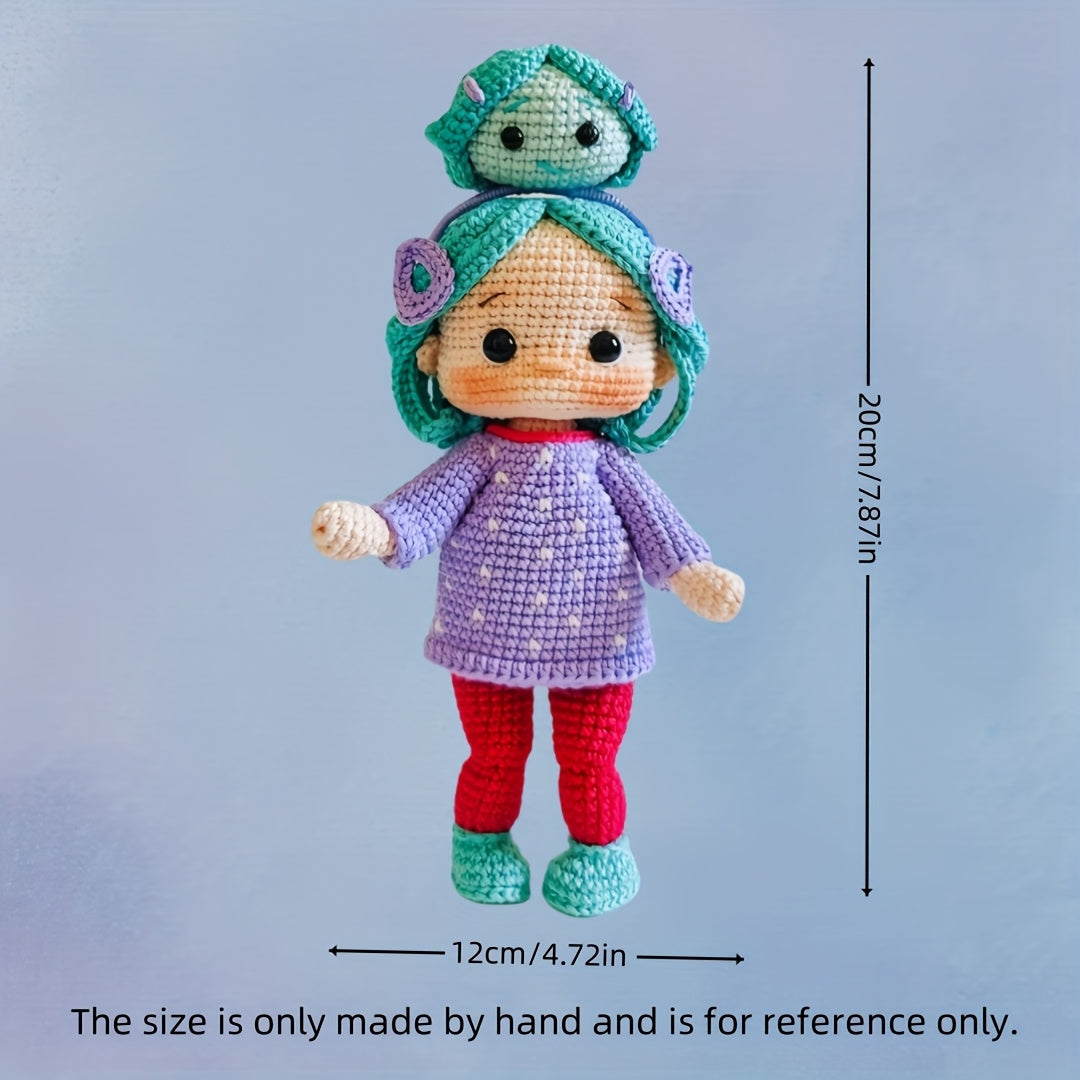 2Pieces/Set,Beginner DIY Crochet Hook Set(Non-Finished Product),Girl with Headband Crochet Kit,Funny Girl Knitting Kit,Adjustable Headband,Comes with step-by-step video tutorials,DIY Birthday Gift、Thanksgiving Gift、Wedding Decorations,Indoor Decorations!