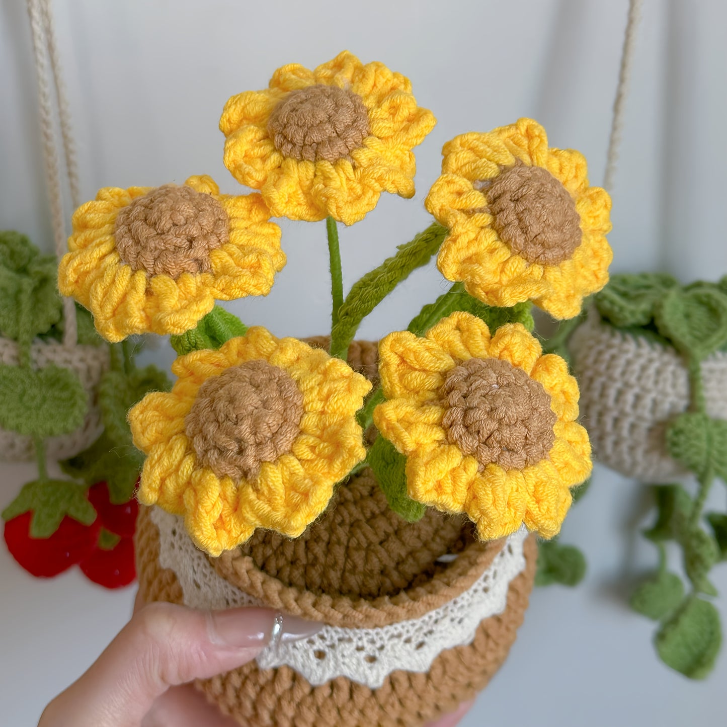 Handmade Sunflower Bouquet - Perfect for Wedding、Teacher Appreciation、Graduation Ceremony、Mother's Day and Valentine's Day Gifts - Charming Home and Room Decor,Freestanding Fabric Flower Arrangement,No Electricity Required,No Feather,Christmas、Thanksgivin