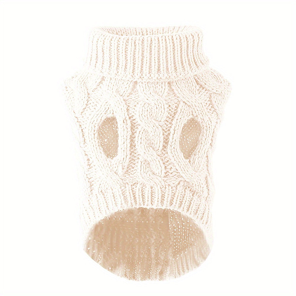 1Comfortable Knitted Cat and Dog Sweater - Soft Acrylic Pullover for Small to Medium Pets,Winter and Autumn Thermal,Yes7Available Colors,Machine Washable
