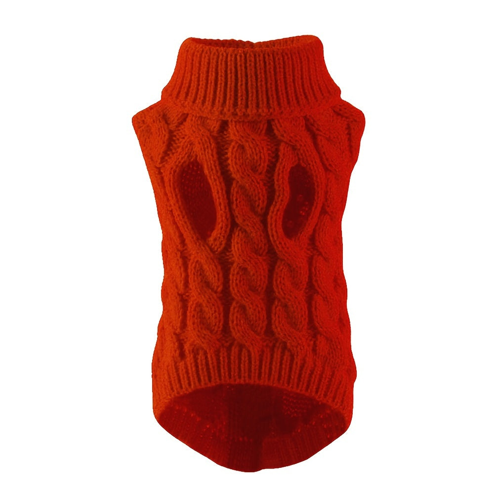 1Comfortable Knitted Cat and Dog Sweater - Soft Acrylic Pullover for Small to Medium Pets,Winter and Autumn Thermal,Yes7Available Colors,Machine Washable