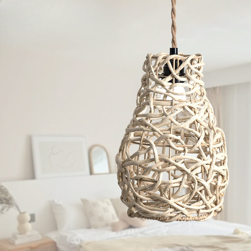 Handmade Paper Rope Lampshade,Elegant Woven Pendant Lamp Shade,Suitable for floor lamps、Table Lamp、Chandelier Wall Lighting Replacement Decoration - No Electricity Required,Home Decoration