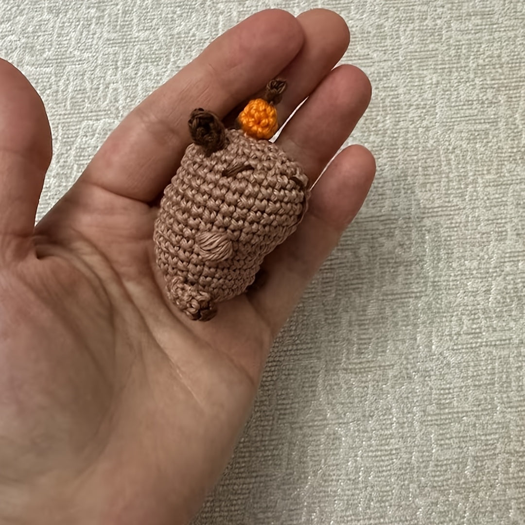 2A red-haired girl + Hat - Handmade Crochet DIY Material Set,Girl Pattern - Includes English Paper Manual,Complete Tool Set - Suitable as a birthday gift,Comes with a gift bag,Suitable for All Seasons - Unfinished product,Birthday Party Handicrafts | Fun