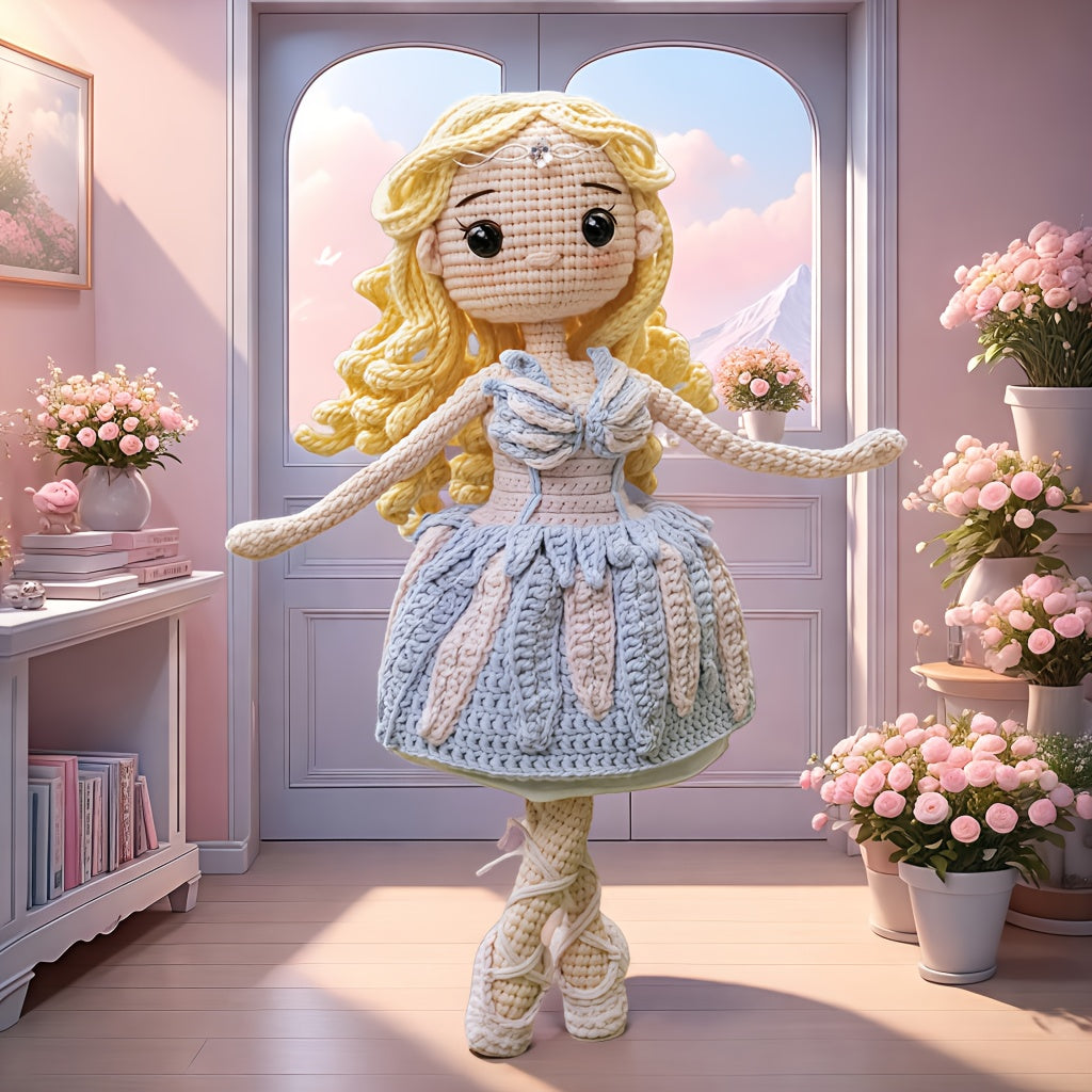 1Pieces/Set,Beginner Crochet Princess Kit,Amigurumi Adult Handwoven DIY,Ballet Princess Craft Set,Attached with English instructions、Step-by-Step Teaching and Gift Packaging,Modern Home Decor Ornaments,Four Seasons Fabric Handicrafts,Mother's Day Creative