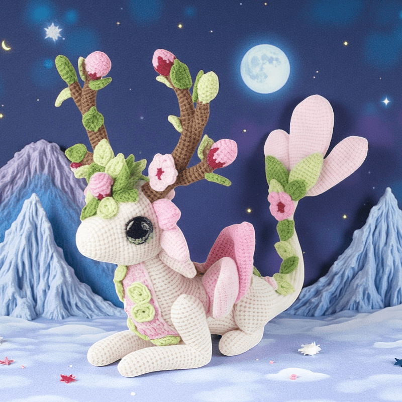 LMH Beginner and Intermediate Crochet Kit - Contains yarn、Hook and Step-by-Step Video Tutorial - 1Plum Blossom White Dragon Crochet Hook Set