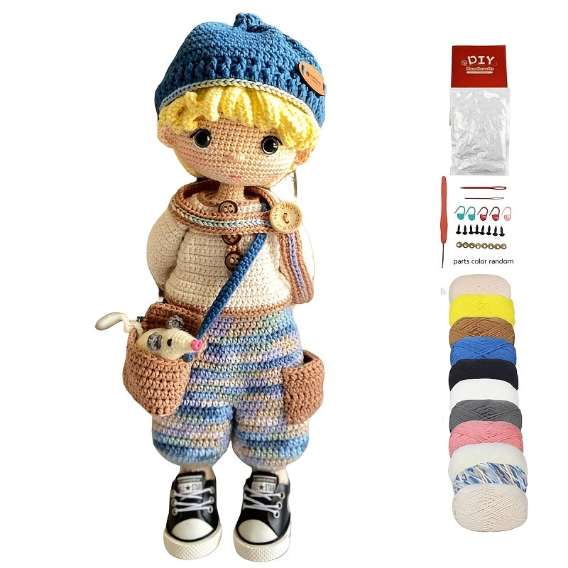 Beginner DIY Cute Crochet Kit for Boys - Includes cable、Accessories and complete English manual,Knitting Craft Kit - Perfect Gift