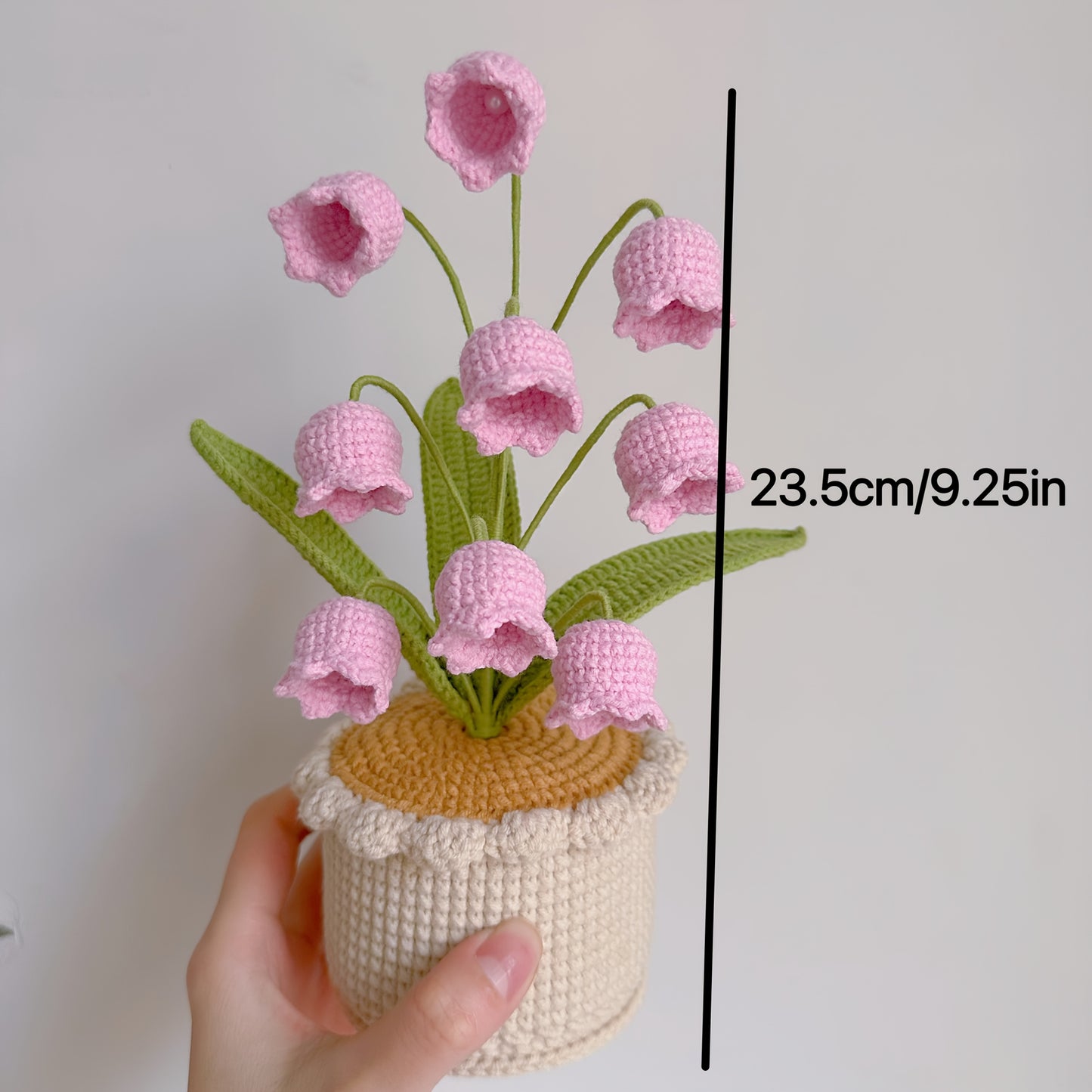 1pc Crochet Lily of the Valley Potted Plant Artificial Greenery Home Decoration A Heartfelt Birthday Holiday Gift Home Living Room Decoration Hanukkah Thanksgiving Valentine's Day,Wedding Exhibition Decoration