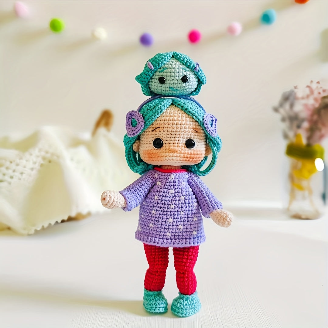 2Pieces/Set,Beginner DIY Crochet Hook Set(Non-Finished Product),Girl with Headband Crochet Kit,Funny Girl Knitting Kit,Adjustable Headband,Comes with step-by-step video tutorials,DIY Birthday Gift、Thanksgiving Gift、Wedding Decorations,Indoor Decorations!