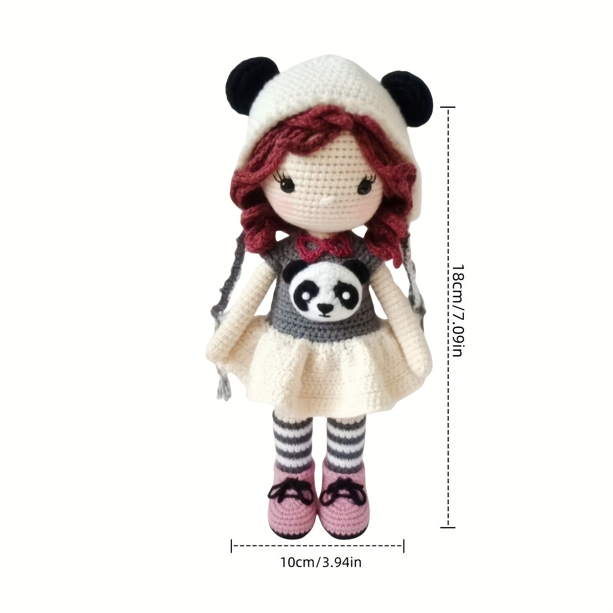 Girl Panda - Includes a complete set of weaving tools、High-quality yarn、Complete Crochet Kit with Instructions and English Video Tutorial。It's for My Family、Friends、Perfect gift for couples,Suitable for Christmas、Halloween and various festivals