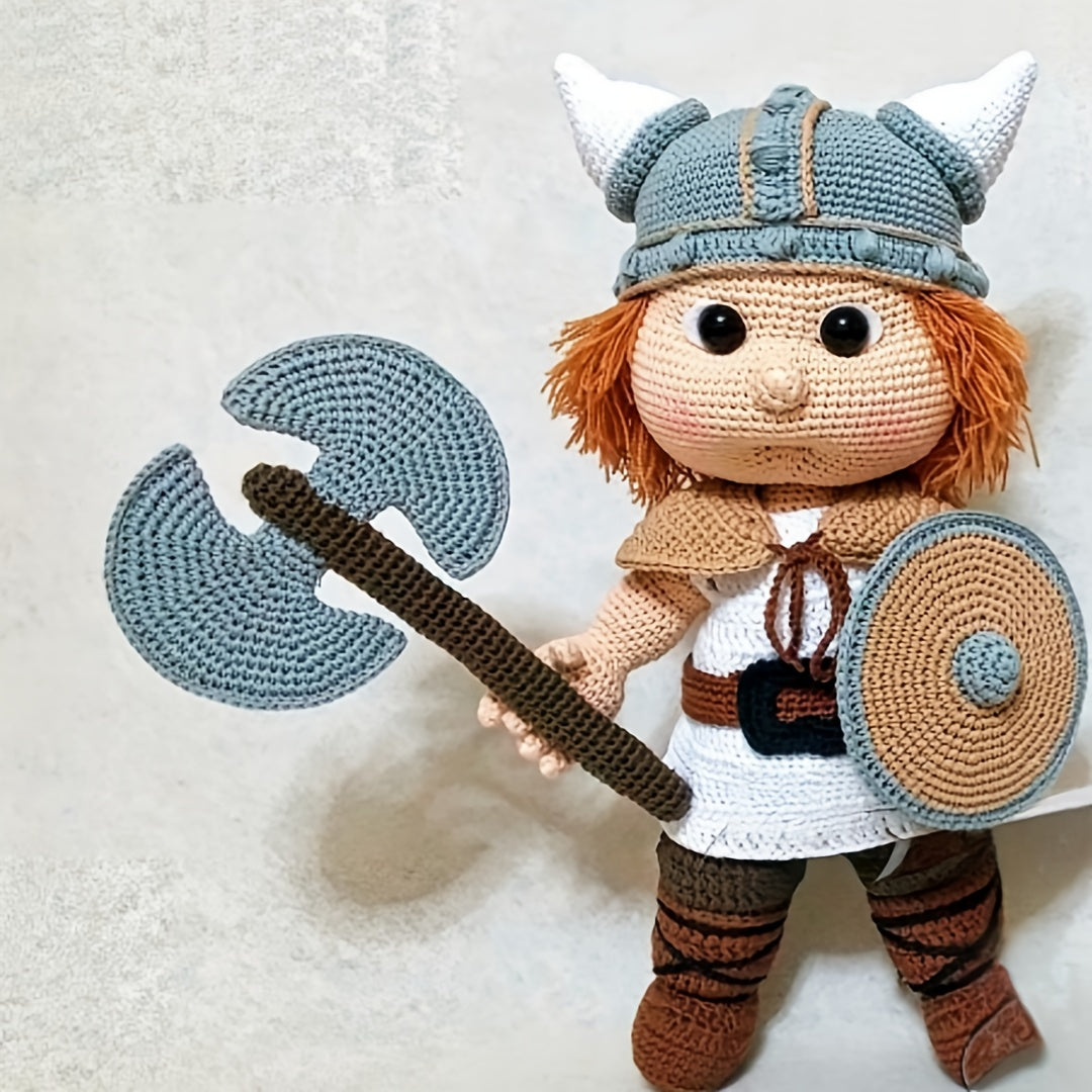1Crochet Hook Needle Boy with Axe,Includes complete weaving kit、High-quality yarn、Manual and English Video Tutorial。Suitable for Families、Friends、Couple,Makes a perfect gift for all occasions