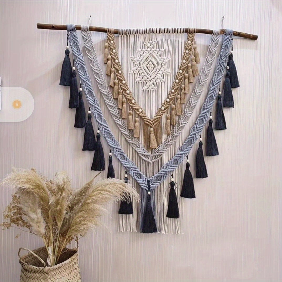 Beautiful Ethnic Exotic Handwoven Tapestry,For TV background and bedroom decoration——Embrace Nordic Soft Style in Your Space