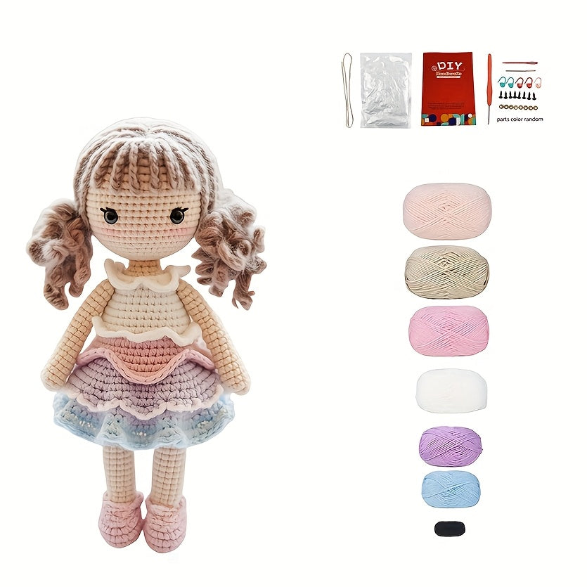 Beginner's Special Princess Crochet Hook Set,Includes Step-by-Step Text Tutorial Adult Knitting Kit,Layered Look Girl DIY DIY Kits,Cute Spring and Summer Home Decor Accessories,Birthday and Valentine's Day Gifts