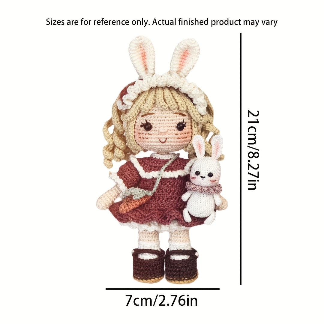 1Pieces/Set,Amigurumi Adult Crochet Handcraft DIY,Rabbit Ear Princess Magic Manor,Suitable for Beginners,Includes everything needed for crochet,Paper English Basic Knitting Tutorial Manual,Exquisite gift packaging bags,Healing Style Character Figurines,Su