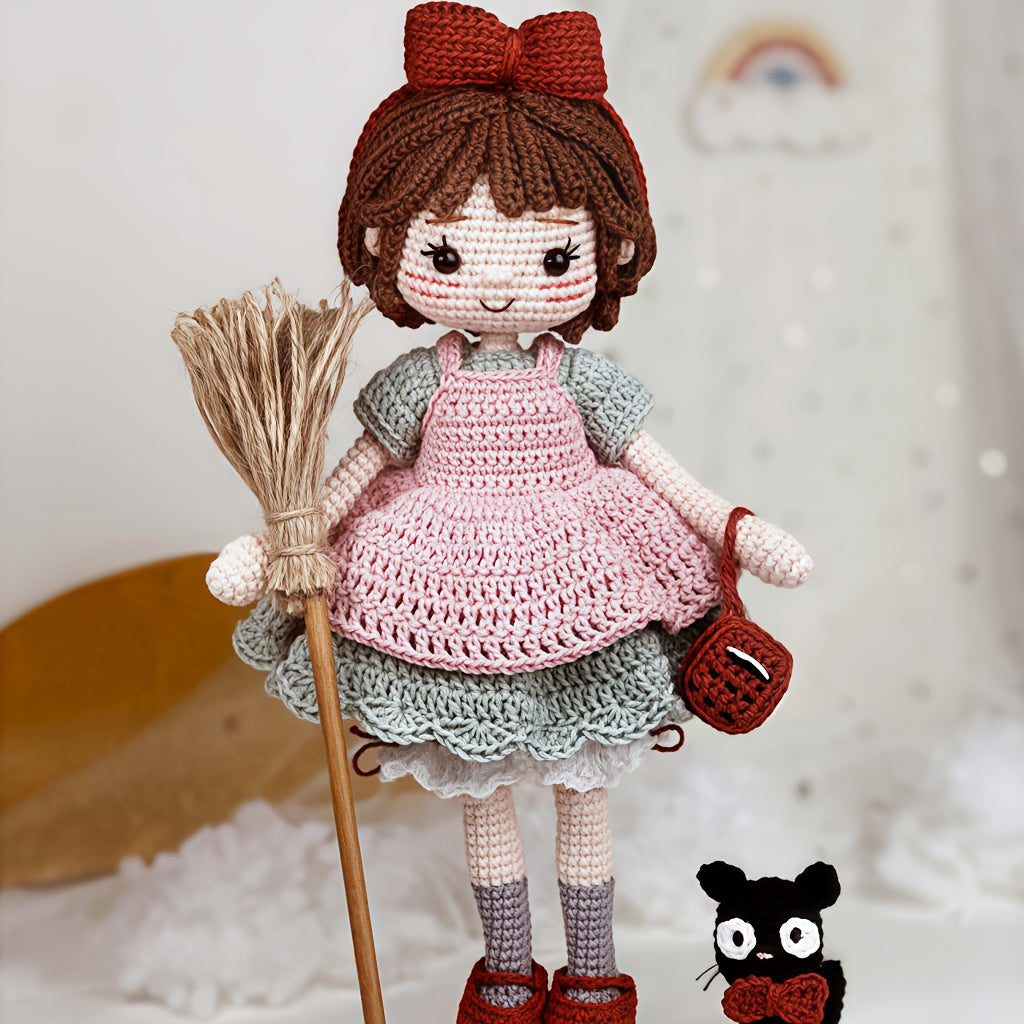 1 Set Princess Beginner Crochet Kit, Adult Crochet Set with Step-by-Step Text Tutorial, Cat and Girl DIY Weaving Kit, Cute and Interesting Home Decoration Ornaments, Birthday Valentine'S Day Holiday Gift