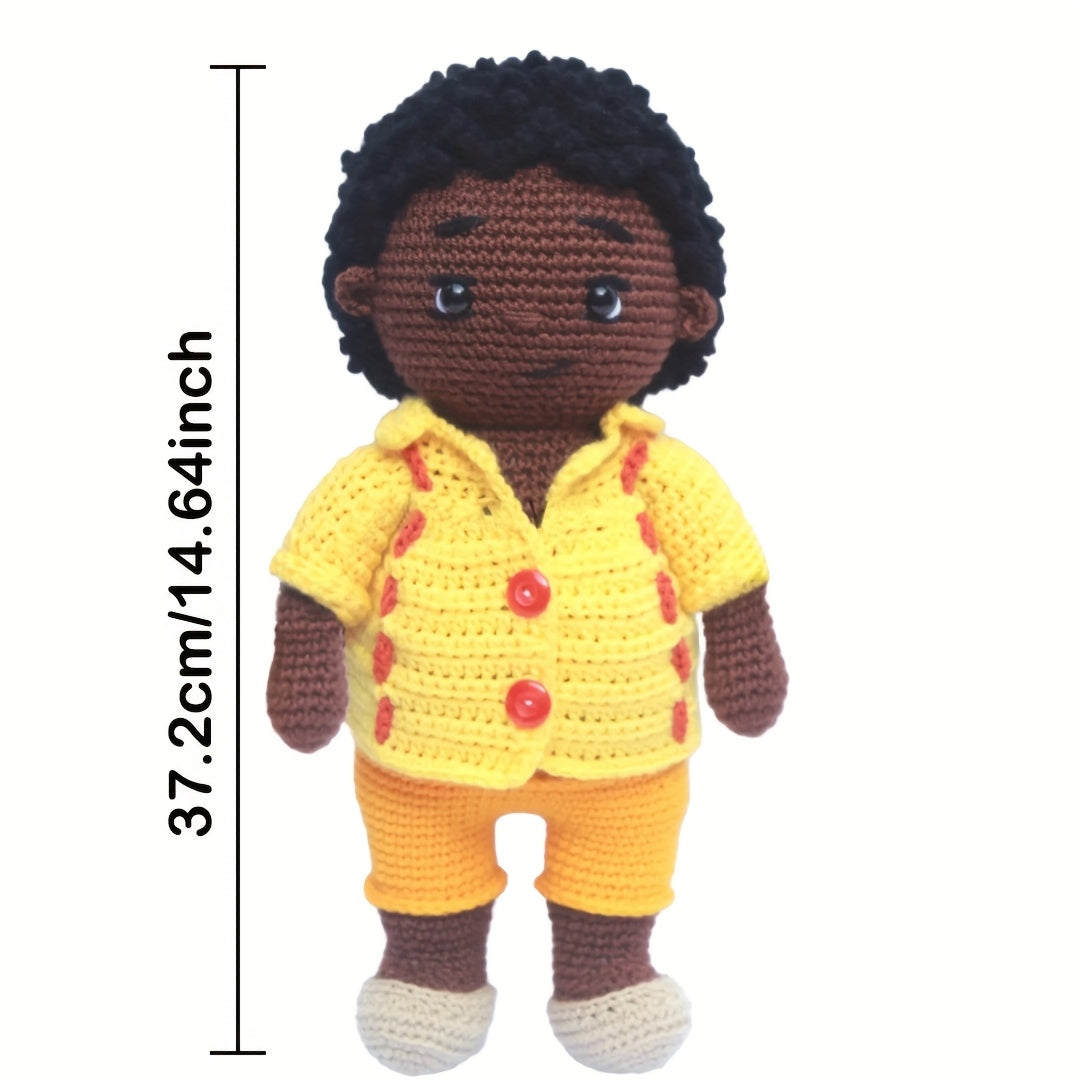 Vioiv Yellow Clothes Doll Crochet Kit for Beginners - Amigurumi Adult Crochet Handmade DIY - Animal Crochet Kit for Beginners - Contains everything you need for crocheting - Contains paper English basic stitch tutorial instructions - Contains detailed tea
