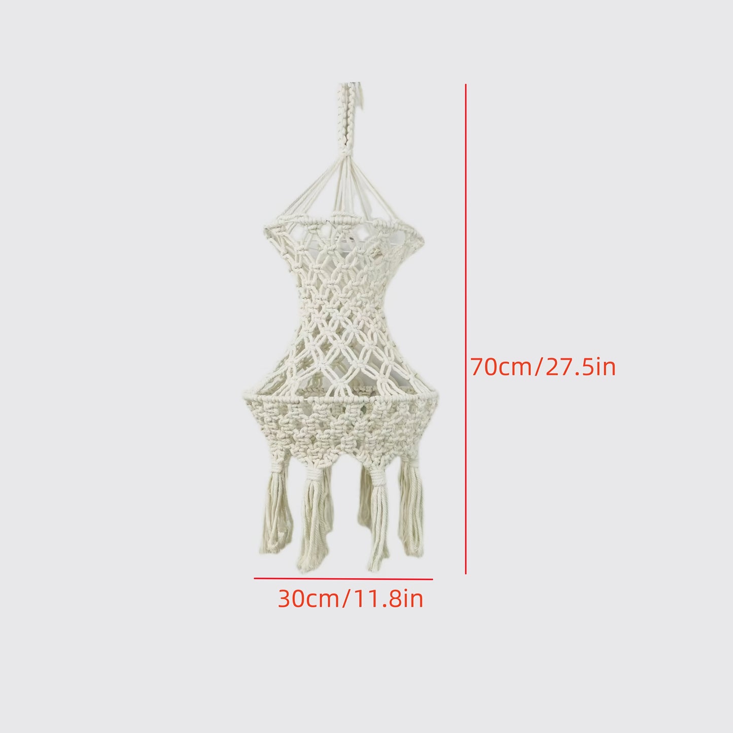 1 Handwoven Nordic Bohemian Macrame Lampshade - Cylindrical Polyester Fiber Decorative Lampshade,With Polished Metal Accents,No Electricity Required,Suitable for Families、Apartment、Housewarming Gift、Comfortable Bedroom Decoration|Nordic Design|Durable cra