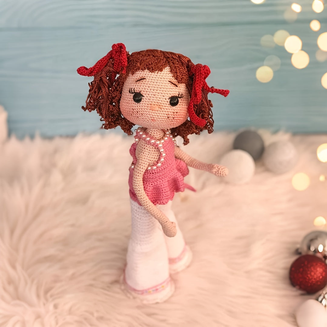 Straw Hat Girl Crochet Kit,Crochet Kit for Adults, girl DIY Woven Kit,Cute and Fun Home Decor Ornaments,Suitable for birthday Valentine's Day holiday gifts,It's a gift for family members,Partner,The best product from my friend-Non-Finished Product