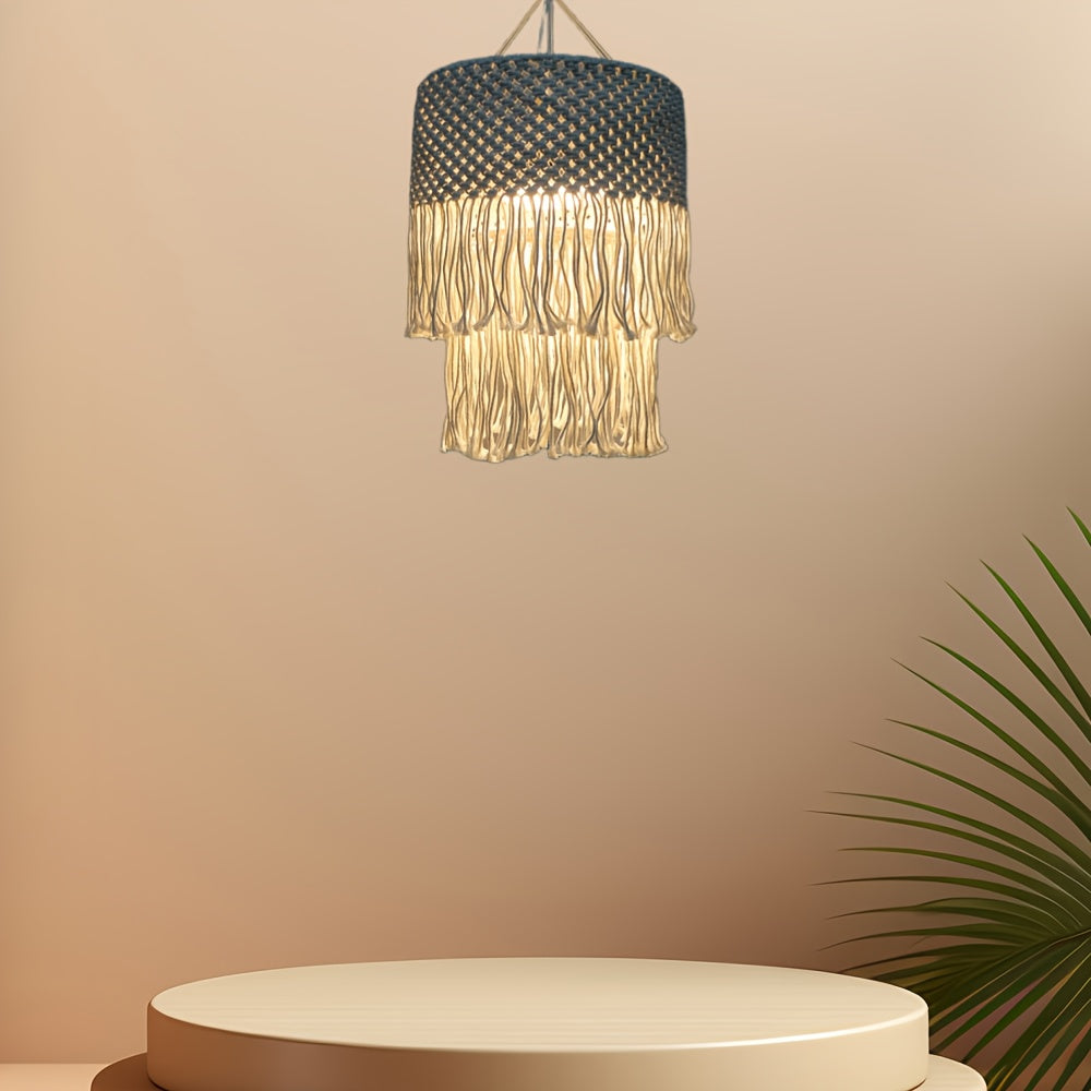 4Exquisite Handwoven Decorative Lampshade Lights Up Your Home Life Bohemian Style Handmade Tapestry(No Power Supply)