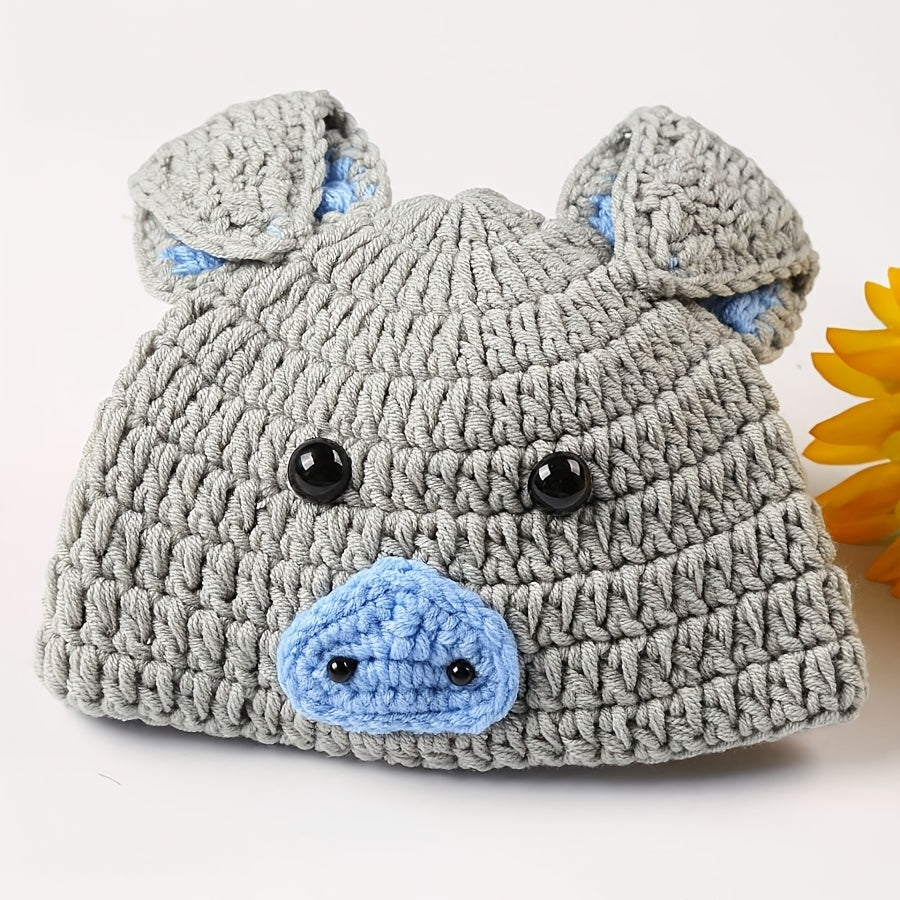 Baby Photography Props Pig Hat Shorts Set Newborn Animal Costume Handmade Photo Outfit