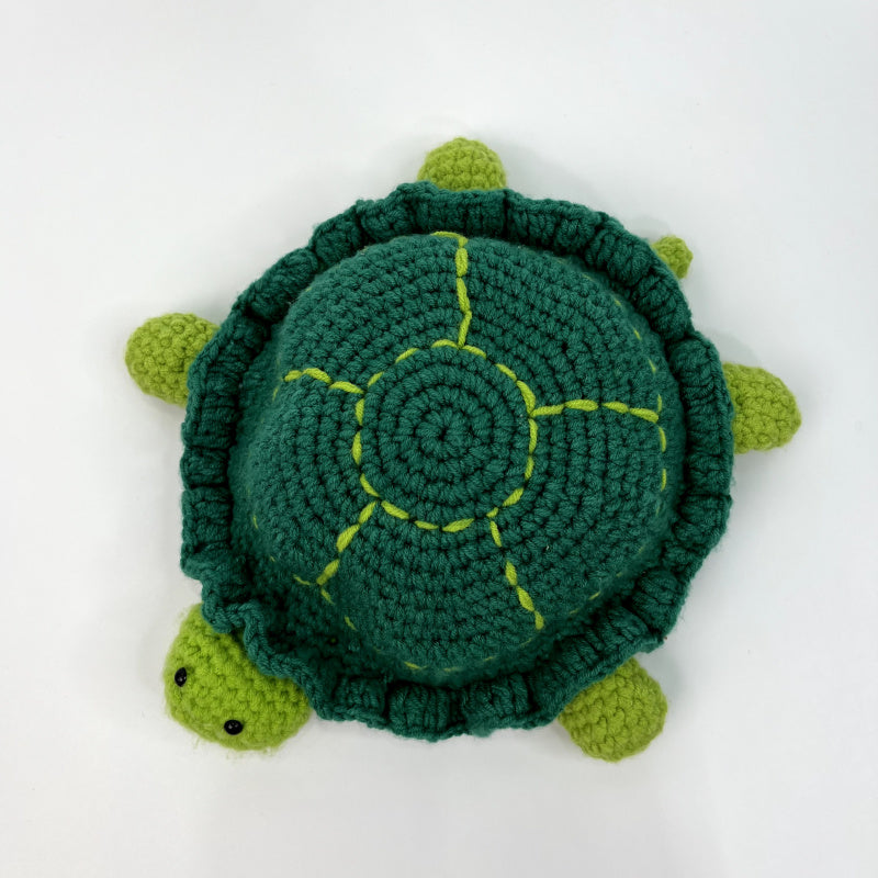 Customized products Handmade Crochet Cute Green Turtle Plush Toy Creative Plush Ornaments