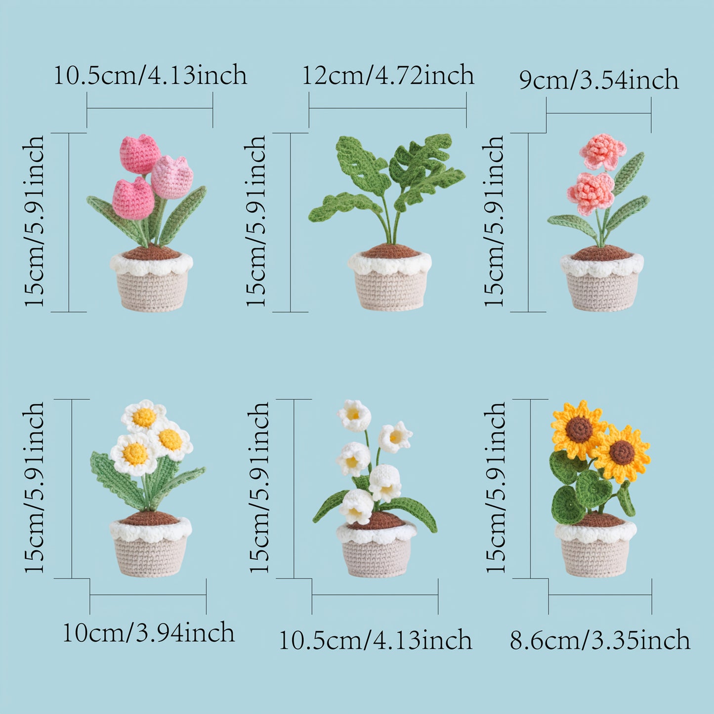 Plant and Flower Theme DIY Crochet Hook Set6Pieces